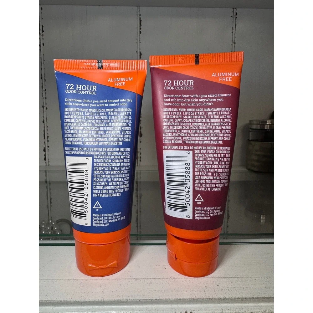 Mando Whole Body Deodorant Invisible Cream Pro Sport Bourbon Leather 2.2oz 2 Pk